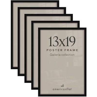 Americanflat Ramka na zdjęcia 13 x 19 z polerowanym pleksiglasem, zestaw 5 sztuk, kolekcja Galleria, zestaw ramek ściennych do ekspozycji ściennej, czarna Americanflat Ramka na zdjęcia 13 x 19 z polerowanym pleksiglasem, zestaw 5 sztuk, kolekcja Galleria, zestaw ramek ściennych do ekspozycji ściennej, czarna