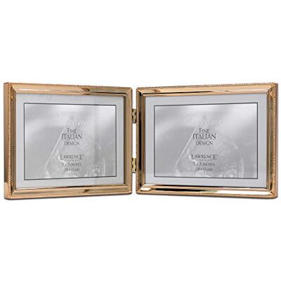 Lawrence Frames Lawrence Ramka 11775D klasyczna ramka na zdjęcia z koralikami, 13 cm x 18 cm, podwójna, złota Lawrence Frames Lawrence Ramka 11775D klasyczna ramka na zdjęcia z koralikami, 13 cm x 18 cm, podwójna, złota
