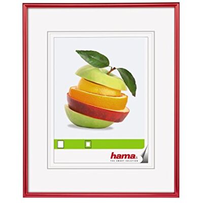 Hama Ramka na zdjęcia "Sevilla", 15 x 20 cm z passe-partout 10 x 15 cm, wysokiej jakości szkło, ramka z tworzywa sztucznego, do zawieszenia i postawienia, czerwona Hama Ramka na zdjęcia "Sevilla", 15 x 20 cm z passe-partout 10 x 15 cm, wysokiej jakości szkło, ramka z tworzywa sztucznego, do zawieszenia i postawienia, czerwona