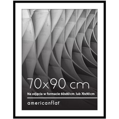 Americanflat czarna ramka na zdjęcia 70 x 90 cm cienka ramka ścienna pasuje do formatu 60 x 80 cm z passe-partout lub 70 x 90 cm bez wkładki – z polerowaną szybką z pleksi Americanflat czarna ramka na zdjęcia 70 x 90 cm cienka ramka ścienna pasuje do formatu 60 x 80 cm z passe-partout lub 70 x 90 cm bez wkładki – z polerowaną szybką z pleksi