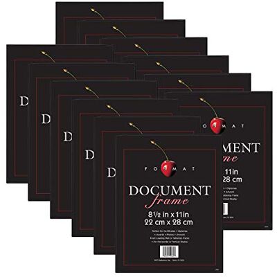 MCS Ramka na dokumenty, ramka na dyplom i certyfikat, czarna, 21,6 x 28 cm, 12 szt. MCS Ramka na dokumenty, ramka na dyplom i certyfikat, czarna, 21,6 x 28 cm, 12 szt.