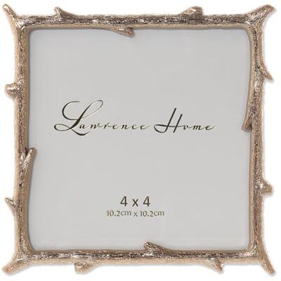 Lawrence Frames Lawrence Ramki 4 x 4 złota metalowa ramka na zdjęcia z naturalnym wzorem gałęzi Lawrence Frames Lawrence Ramki 4 x 4 złota metalowa ramka na zdjęcia z naturalnym wzorem gałęzi