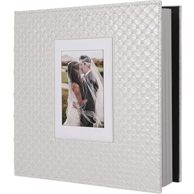 RECUTMS Album na zdjęcia DIY, do scrapbookingu, mieści zdjęcia dowolnego rozmiaru 10 x 15 cm, 13 x 18 cm, 20 x 25 cm, ze skóry ekologicznej PU, zdjęcia ślubne, rodzinne, 60 stron, biały RECUTMS Album na zdjęcia DIY, do scrapbookingu, mieści zdjęcia dowolnego rozmiaru 10 x 15 cm, 13 x 18 cm, 20 x 25 cm, ze skóry ekologicznej PU, zdjęcia ślubne, rodzinne, 60 stron, biały