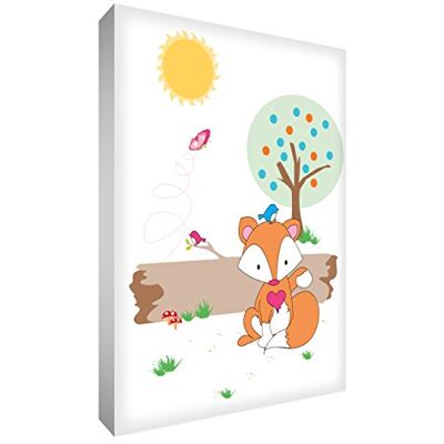 Little Helper FOX1216-12G Feel Good Art ozdoba ścienna z mocnego płótna w nowoczesnym ilustrowanym stylu Pan lis w lesie, 40 x 30 cm Little Helper FOX1216-12G Feel Good Art ozdoba ścienna z mocnego płótna w nowoczesnym ilustrowanym stylu Pan lis w lesie, 40 x 30 cm
