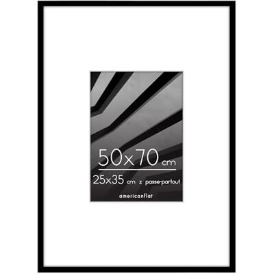 Americanflat czarna ramka na zdjęcia 50 x 70 cm cienka ramka ścienna pasuje do formatu 25 x 35 cm z passe-partout lub 50 x 70 cm bez wkładki – z polerowaną szybką z pleksi Americanflat czarna ramka na zdjęcia 50 x 70 cm cienka ramka ścienna pasuje do formatu 25 x 35 cm z passe-partout lub 50 x 70 cm bez wkładki – z polerowaną szybką z pleksi