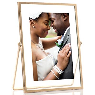 Lawrence Frames Lawrence Ramki metalowa sztaluga pływak ramka na zdjęcia, 4 x 6, złota Lawrence Frames Lawrence Ramki metalowa sztaluga pływak ramka na zdjęcia, 4 x 6, złota