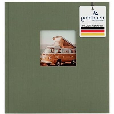 goldbuch 27 909 Bella Vista album fotograficzny z wycięciem na zdjęcie, karczoch, album pamiątkowy, format 30 x 31 cm, 60 czarnych stron z przekładkami pergaminowymi, fotoksiążka z lnianą okładką w goldbuch 27 909 Bella Vista album fotograficzny z wycięciem na zdjęcie, karczoch, album pamiątkowy, format 30 x 31 cm, 60 czarnych stron z przekładkami pergaminowymi, fotoksiążka z lnianą okładką w