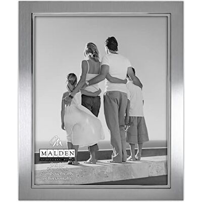 Malden International Designs Uptown matowe srebro ze srebrną modną metalową ramą, 20 x 25 cm, srebrny Malden International Designs Uptown matowe srebro ze srebrną modną metalową ramą, 20 x 25 cm, srebrny