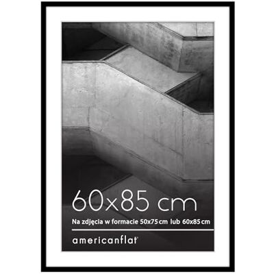 Americanflat czarna ramka na zdjęcia 60 x 85 cm cienka ramka ścienna pasuje do formatu 50 x 75 cm z passe-partout lub 60 x 85 cm bez wkładki – z polerowaną szybką z pleksi Americanflat czarna ramka na zdjęcia 60 x 85 cm cienka ramka ścienna pasuje do formatu 50 x 75 cm z passe-partout lub 60 x 85 cm bez wkładki – z polerowaną szybką z pleksi
