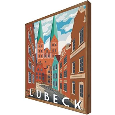 CCRETROILUMINADOS Podświetlana drewniana rama Lubeck: Seria podróżna CCRETROILUMINADOS Podświetlana drewniana rama Lubeck: Seria podróżna