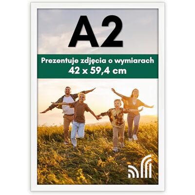 Americanflat ramka na zdjęcia A2 z pleksi 42 x 59,4 cm, z drewna kompozytowego, montaż ścienny, biała Americanflat ramka na zdjęcia A2 z pleksi 42 x 59,4 cm, z drewna kompozytowego, montaż ścienny, biała