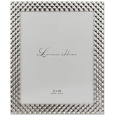 Lawrence Frames Srebrna metalowa ramka na zdjęcia 8 x 10 wzór w romby Lawrence Frames Srebrna metalowa ramka na zdjęcia 8 x 10 wzór w romby