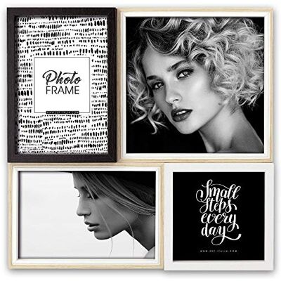 Zep LA334Q Drewniana Rama Lotus Naturalne Z Czarnych I Białych Profili Zep LA334Q Drewniana Rama Lotus Naturalne Z Czarnych I Białych Profili
