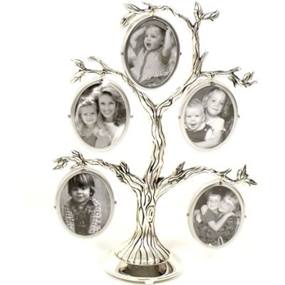 Shudehill Giftware Drzewo genealogiczne antyczne 5 zdjęć posrebrzana rodzinna ramka na zdjęcia prezent dekoracja domu Shudehill Giftware Drzewo genealogiczne antyczne 5 zdjęć posrebrzana rodzinna ramka na zdjęcia prezent dekoracja domu