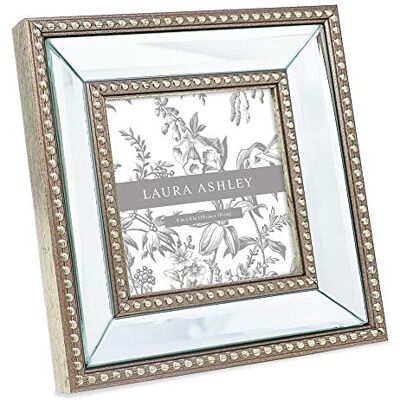 Laura Ashley Ramka na zdjęcia z lustrzanymi koralikami, klasyczna lustrzana ramka z koralikami z koralikami, montowana na ścianie, stworzona do ekspozycji na stół, galerii zdjęć i sztuki ściennej, (4 x 4, szampański) Laura Ashley Ramka na zdjęcia z lustrzanymi koralikami, klasyczna lustrzana ramka z koralikami z koralikami, montowana na ścianie, stworzona do ekspozycji na stół, galerii zdjęć i sztuki ściennej, (4 x 4, szampański)