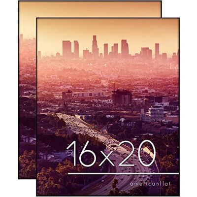 Americanflat Czarne ramki na zdjęcia z przodu 16 x 50 cm, zestaw 2 cienkich ramek z tworzywa sztucznego bez ramy z odpornym na pęknięcia szkłem formaty poziome i pionowe do ściany Americanflat Czarne ramki na zdjęcia z przodu 16 x 50 cm, zestaw 2 cienkich ramek z tworzywa sztucznego bez ramy z odpornym na pęknięcia szkłem formaty poziome i pionowe do ściany