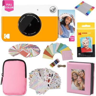 Kodak Printomatic Pełnokolorowy zestaw upominkowy do natychmiastowego drukowania aparatu + miękkie etui + cynk, papier fotograficzny z samoprzylepnym tyłem, 20 szt., album + zestawy naklejek, ramki + Kodak Printomatic Pełnokolorowy zestaw upominkowy do natychmiastowego drukowania aparatu + miękkie etui + cynk, papier fotograficzny z samoprzylepnym tyłem, 20 szt., album + zestawy naklejek, ramki +