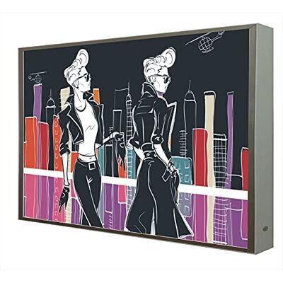 CCRETROILUMINADOS Obraz z ramą drewna lakierowanego na biało oświetlony światłem LED serii Pop Art Modele CCRETROILUMINADOS Obraz z ramą drewna lakierowanego na biało oświetlony światłem LED serii Pop Art Modele
