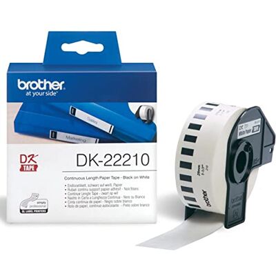 Brother DK-22210 Rolka papieru ciągłego, oryginalny Czarny na białym 29 mm x 30,48 m Brother DK-22210 Rolka papieru ciągłego, oryginalny Czarny na białym 29 mm x 30,48 m