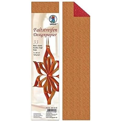 Ursus 16050000 fałdowany papier Crush Paper, 33 arkusze, ok. 7 x 30 cm, 120 g/m², barwiony, przód z efektem perłowym, uszlachetniony folią, wraz z instrukcją majsterkowania Ursus 16050000 fałdowany papier Crush Paper, 33 arkusze, ok. 7 x 30 cm, 120 g/m², barwiony, przód z efektem perłowym, uszlachetniony folią, wraz z instrukcją majsterkowania