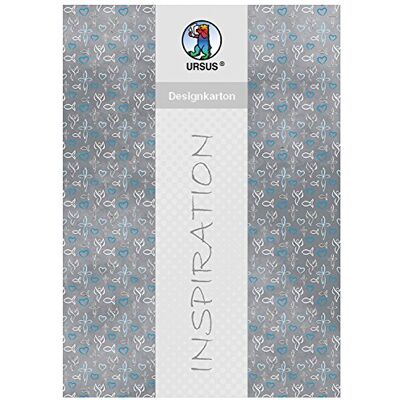 Ursus 62294602F – ozdobny karton religion, 200 g/m², 5 arkuszy, DIN A4, niebieski/szary Ursus 62294602F – ozdobny karton religion, 200 g/m², 5 arkuszy, DIN A4, niebieski/szary