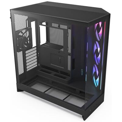 NZXT H9 Flow RGB (2025) – Obudowa ATX mid-tower z podwójną komorą – 1 x 420 mm RGB fan + 1 x 120 mm, chłodnica 420 mm, szkło hartowane, back-connect – Czarna NZXT H9 Flow RGB (2025) – Obudowa ATX mid-tower z podwójną komorą – 1 x 420 mm RGB fan + 1 x 120 mm, chłodnica 420 mm, szkło hartowane, back-connect – Czarna