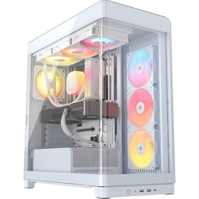 Corsair FRAME 4500X RS-R ARGB Panoramiczna szklana obudowa PC Mid-Tower system montażu InfiniRail, pasuje do podwójnych grzejników 360 mm, GPU Anti-Sag, 3 x wentylatory RS120R w zestawie biała Corsair FRAME 4500X RS-R ARGB Panoramiczna szklana obudowa PC Mid-Tower system montażu InfiniRail, pasuje do podwójnych grzejników 360 mm, GPU Anti-Sag, 3 x wentylatory RS120R w zestawie biała