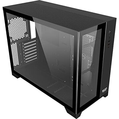 SaharaGaming (Panel metalowy z hartowanego i siatkowego) (tylko obudowa, szkło hartowane) obsługuje E-ATX, ATX, Micro-ATX i ITX SaharaGaming (Panel metalowy z hartowanego i siatkowego) (tylko obudowa, szkło hartowane) obsługuje E-ATX, ATX, Micro-ATX i ITX