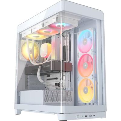 Corsair FRAME 4500X LX-R RGB LINK Panoramiczna szklana obudowa PC Mid-Tower system montażu InfiniRail, pasuje do podwójnych grzejników 360 mm, GPU Anti-Sag, 3 x wentylatory LX120R RGB LINK w Corsair FRAME 4500X LX-R RGB LINK Panoramiczna szklana obudowa PC Mid-Tower system montażu InfiniRail, pasuje do podwójnych grzejników 360 mm, GPU Anti-Sag, 3 x wentylatory LX120R RGB LINK w