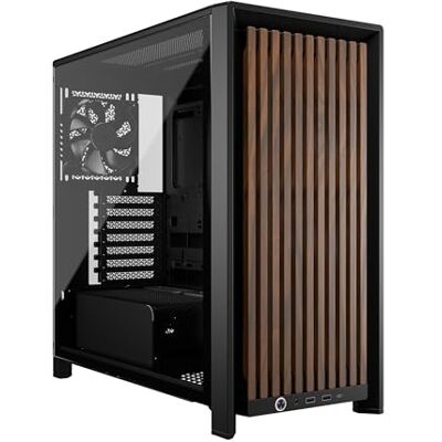 Corsair FRAME 4000D WOOD RS modułowa obudowa Mid-Tower ATX PC – drewniany panel przedni, 4 x wentylatory PWM RS120 w zestawie, system montażu wentylatora InfiniRail, odwrócony GPU Anti-Sag i obsługa Corsair FRAME 4000D WOOD RS modułowa obudowa Mid-Tower ATX PC – drewniany panel przedni, 4 x wentylatory PWM RS120 w zestawie, system montażu wentylatora InfiniRail, odwrócony GPU Anti-Sag i obsługa
