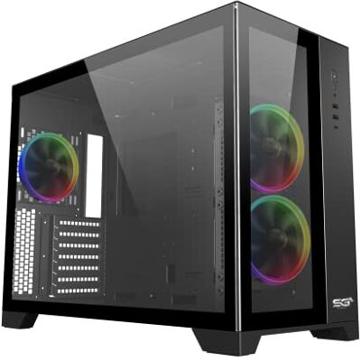 SaharaGaming P480TB-T RGB ATX PC obudowa (4 x 12 cm wentylator Pirate Turbo ARGB, zarządzanie kablami, 10-portowy koncentrator wentylatora, PWM, SYNC) czarna SaharaGaming P480TB-T RGB ATX PC obudowa (4 x 12 cm wentylator Pirate Turbo ARGB, zarządzanie kablami, 10-portowy koncentrator wentylatora, PWM, SYNC) czarna
