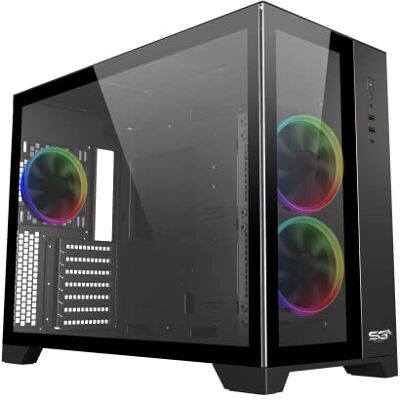 SaharaGaming P480TB-P RGB ATX obudowa PC (4 x 12 cm wentylator Pirate ARGB, zarządzanie kablami, koncentrator wentylatora z 10 portami, PWM, SYNC) czarna SaharaGaming P480TB-P RGB ATX obudowa PC (4 x 12 cm wentylator Pirate ARGB, zarządzanie kablami, koncentrator wentylatora z 10 portami, PWM, SYNC) czarna