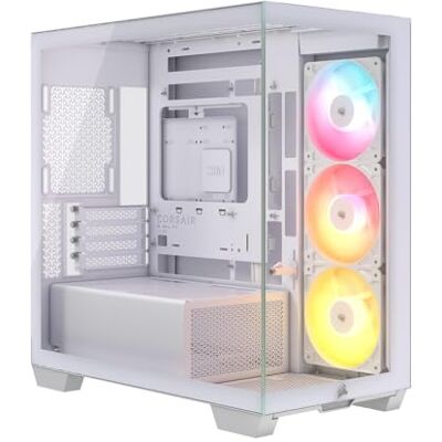 Corsair Panoramiczne etui 2800X RS ARGB Micro-ATX PC – w zestawie 3 wentylatory, modułowa personalizacja, ochrona przed opadaniem GPU, kompatybilna z płytą główną z odwrotnym połączeniem, biała Corsair Panoramiczne etui 2800X RS ARGB Micro-ATX PC – w zestawie 3 wentylatory, modułowa personalizacja, ochrona przed opadaniem GPU, kompatybilna z płytą główną z odwrotnym połączeniem, biała
