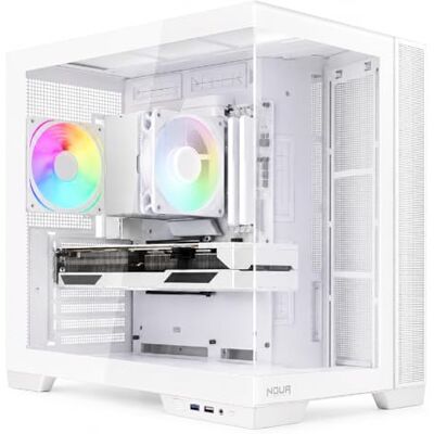 Noua Vision ZH900 Obudowa PC do gier ATX Mid Tower Wentylator PWM ARGB Konstrukcja podwójnej komory, obsługa chłodzenia cieczą 360 mm kompatybilny z Back-Connect MB, biały Noua Vision ZH900 Obudowa PC do gier ATX Mid Tower Wentylator PWM ARGB Konstrukcja podwójnej komory, obsługa chłodzenia cieczą 360 mm kompatybilny z Back-Connect MB, biały