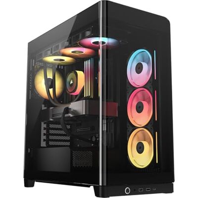 Corsair FRAME 4500X LX-R RGB LINK Panoramiczna szklana obudowa PC Mid-Tower system montażu InfiniRail, pasuje do podwójnych grzejników 360 mm, GPU Anti-Sag, 3 x wentylatory LX120R RGB LINK w Corsair FRAME 4500X LX-R RGB LINK Panoramiczna szklana obudowa PC Mid-Tower system montażu InfiniRail, pasuje do podwójnych grzejników 360 mm, GPU Anti-Sag, 3 x wentylatory LX120R RGB LINK w