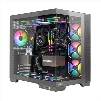 Noua Vision ZK900 Obudowa PC do gier ATX Mid Tower Wentylator PWM ARGB Obudowa z dwoma komorami Obsługa chłodzenia cieczą 360 mm Kompatybilny z Back-Connect MB, czarny Noua Vision ZK900 Obudowa PC do gier ATX Mid Tower Wentylator PWM ARGB Obudowa z dwoma komorami Obsługa chłodzenia cieczą 360 mm Kompatybilny z Back-Connect MB, czarny