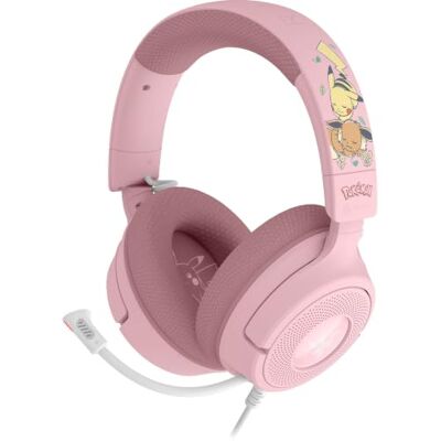 Razer Kraken V4 X Pokémon Pikachu & Eevee przewodowe słuchawki gamingowe USB przetworniki TriForce 40 mm chowany mikrofon kardioidalny dźwięk przestrzenny Chroma RGB Razer Kraken V4 X Pokémon Pikachu & Eevee przewodowe słuchawki gamingowe USB przetworniki TriForce 40 mm chowany mikrofon kardioidalny dźwięk przestrzenny Chroma RGB