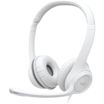 Logitech H390 Przewodowy Zestaw Słuchawkowy do PC/Laptopa Słuchawki Stereo z Mikrofonem, Redukcja Szumów, USB-A, Pilot na Kablu, działa na Chromebooku Biały Logitech H390 Przewodowy Zestaw Słuchawkowy do PC/Laptopa Słuchawki Stereo z Mikrofonem, Redukcja Szumów, USB-A, Pilot na Kablu, działa na Chromebooku Biały