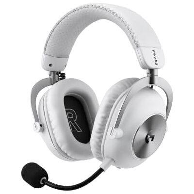 Logitech PRO X3 LIGHTSPEED, zestaw słuchawkowy do gier Biały Mikrofon 48 kHz, przetworniki grafenowe 50 mm, dźwięk przestrzenny 7.1, Bluetooth, PC, PS5 Logitech PRO X3 LIGHTSPEED, zestaw słuchawkowy do gier Biały Mikrofon 48 kHz, przetworniki grafenowe 50 mm, dźwięk przestrzenny 7.1, Bluetooth, PC, PS5