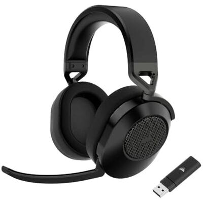 Corsair HS65 WIRELESS Gamingowy Zestaw Słuchawkowy 2,4 GHz o Niskim Poziomie Opóźnień Lub Bluetooth, Dźwięk Przestrzenny Dolby® Audio 7.1, Lekki, Mikrofon Wszechkierunkowy Czarny Corsair HS65 WIRELESS Gamingowy Zestaw Słuchawkowy 2,4 GHz o Niskim Poziomie Opóźnień Lub Bluetooth, Dźwięk Przestrzenny Dolby® Audio 7.1, Lekki, Mikrofon Wszechkierunkowy Czarny
