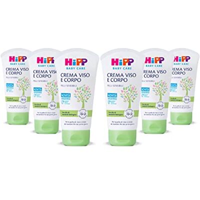 HiPP Baby Care krem nawilżający do twarzy i ciała dla dzieci i niemowląt, do skóry wrażliwej, z organicznym olejkiem migdałowym, 6 sztuk po 75 ml HiPP Baby Care krem nawilżający do twarzy i ciała dla dzieci i niemowląt, do skóry wrażliwej, z organicznym olejkiem migdałowym, 6 sztuk po 75 ml