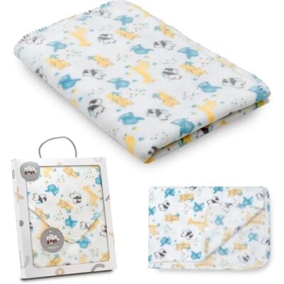 Interbaby Kocyk dla noworodka Wyjątkowo miękki nadruk Szare zwierzęta, wygodne, ciepłe Kocyk miesiąca dziecka 80x110cm, Unisex, do łóżeczek, wózków Interbaby Kocyk dla noworodka Wyjątkowo miękki nadruk Szare zwierzęta, wygodne, ciepłe Kocyk miesiąca dziecka 80x110cm, Unisex, do łóżeczek, wózków