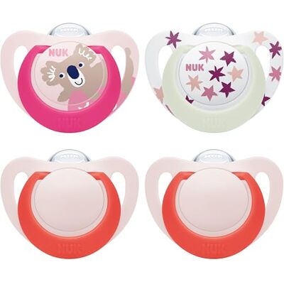 NUK Star Day & Night Baby Dummy - Smoczek dla 18-36 miesięcy - Uspokaja 99% niemowląt NUK Star Day & Night Baby Dummy - Smoczek dla 18-36 miesięcy - Uspokaja 99% niemowląt