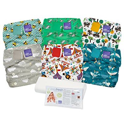 Mitac Baby_Product Miosolo zestaw pieluszek wielokrotnego użytku, 6 szt. (1 opakowanie) mieszane Mitac Baby_Product Miosolo zestaw pieluszek wielokrotnego użytku, 6 szt. (1 opakowanie) mieszane