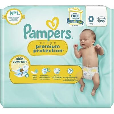 Pampers Premium Protection Rozmiar 0, 22 warstwy, 3kg, podwójna ochrona skóry i wycieków Pampers Premium Protection Rozmiar 0, 22 warstwy, 3kg, podwójna ochrona skóry i wycieków