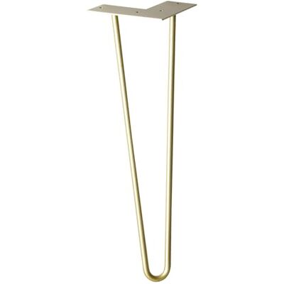 WAGNER noga meblowa/noga do stołu/podstawa meblowa Hairpin Leg styl retro stal malowana proszkowo złota, 12 x 12 x 40 cm, nogi stożkowe/ukośne, zintegrowana płyta przykręcana 12824501 WAGNER noga meblowa/noga do stołu/podstawa meblowa Hairpin Leg styl retro stal malowana proszkowo złota, 12 x 12 x 40 cm, nogi stożkowe/ukośne, zintegrowana płyta przykręcana 12824501