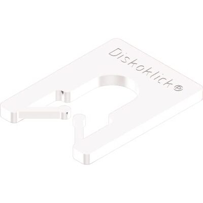 Roto Gluske System palet dystansowych DISKOKLICK typ 2, 65 x 52,5 x 1 mm, kolor biały, 1000 sztuk Roto Gluske System palet dystansowych DISKOKLICK typ 2, 65 x 52,5 x 1 mm, kolor biały, 1000 sztuk