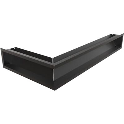 KRATKI LUFT Kratka wentylacyjna narożna 12 x 80 x 40 cm wąska czarna – dekoracyjna kratka wentylacyjna narożna z metalu do kominków i systemów grzewczych, malowana proszkowo KRATKI LUFT Kratka wentylacyjna narożna 12 x 80 x 40 cm wąska czarna – dekoracyjna kratka wentylacyjna narożna z metalu do kominków i systemów grzewczych, malowana proszkowo