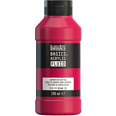 Liquitex 8870434 Basics Fluid Farba Akrylowa o Płynnej Konsystencji, Szybkoschnąca, Odporna na Działanie Światła, Wodoodporna, na Bazie Wody, Butelka 250 ml Kadmowa Czerwień Ciemny Odcień Liquitex 8870434 Basics Fluid Farba Akrylowa o Płynnej Konsystencji, Szybkoschnąca, Odporna na Działanie Światła, Wodoodporna, na Bazie Wody, Butelka 250 ml Kadmowa Czerwień Ciemny Odcień