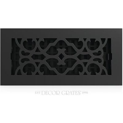 Decor Grates AC410-BLK wiktoriański regał podłogowy, żeliwny czarny, 4 x 10 Decor Grates AC410-BLK wiktoriański regał podłogowy, żeliwny czarny, 4 x 10